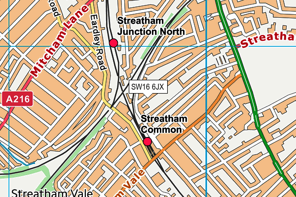 SW16 6JX map - OS VectorMap District (Ordnance Survey) SW16 6JX map - OS VectorMap District (Ordnance Survey)
