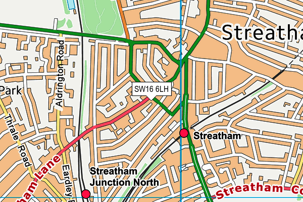 SW16 6LH map - OS VectorMap District (Ordnance Survey) SW16 6LH map - OS VectorMap District (Ordnance Survey)
