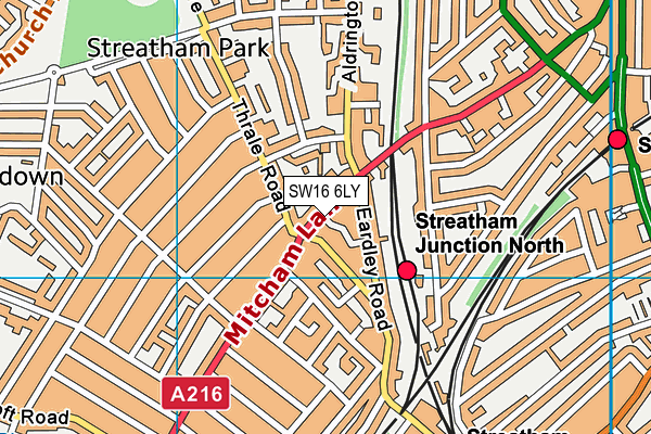 SW16 6LY map - OS VectorMap District (Ordnance Survey) SW16 6LY map - OS VectorMap District (Ordnance Survey)