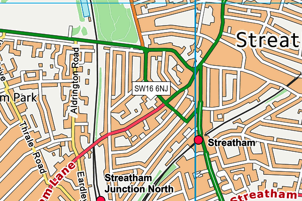 SW16 6NJ map - OS VectorMap District (Ordnance Survey) SW16 6NJ map - OS VectorMap District (Ordnance Survey)