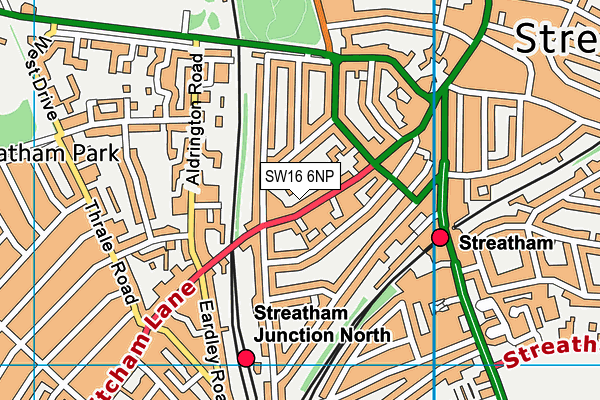 SW16 6NP map - OS VectorMap District (Ordnance Survey) SW16 6NP map - OS VectorMap District (Ordnance Survey)