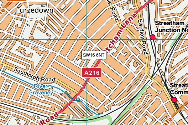 SW16 6NT map - OS VectorMap District (Ordnance Survey) SW16 6NT map - OS VectorMap District (Ordnance Survey)