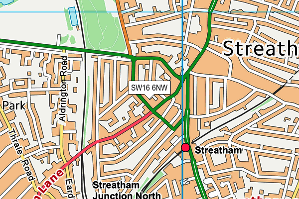 SW16 6NW map - OS VectorMap District (Ordnance Survey) SW16 6NW map - OS VectorMap District (Ordnance Survey)