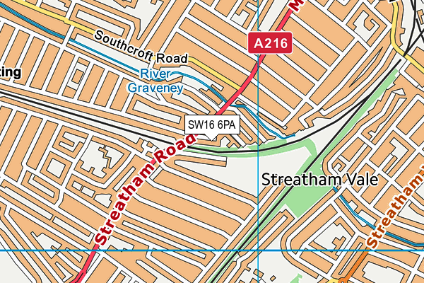 SW16 6PA map - OS VectorMap District (Ordnance Survey) SW16 6PA map - OS VectorMap District (Ordnance Survey)