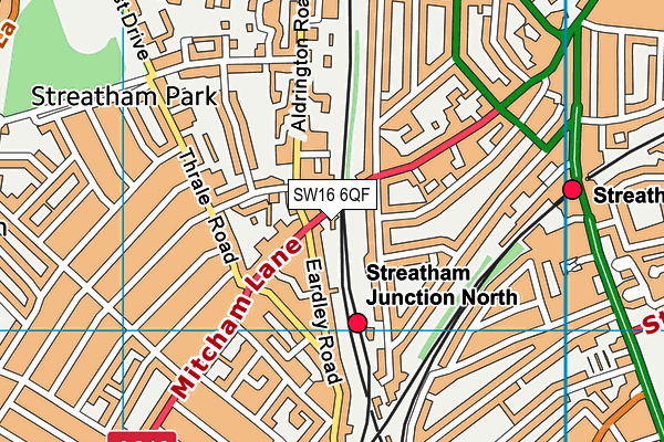 SW16 6QF map - OS VectorMap District (Ordnance Survey) SW16 6QF map - OS VectorMap District (Ordnance Survey)