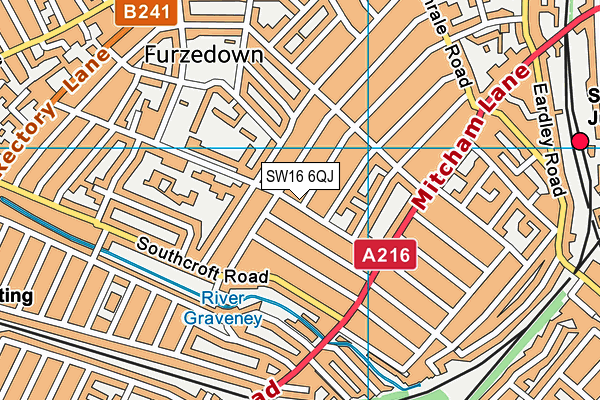 SW16 6QJ map - OS VectorMap District (Ordnance Survey) SW16 6QJ map - OS VectorMap District (Ordnance Survey)