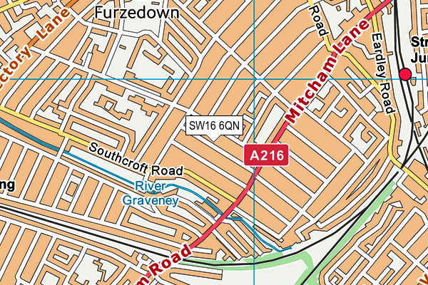 SW16 6QN map - OS VectorMap District (Ordnance Survey) SW16 6QN map - OS VectorMap District (Ordnance Survey)