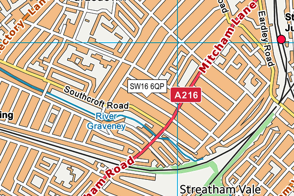 SW16 6QP map - OS VectorMap District (Ordnance Survey) SW16 6QP map - OS VectorMap District (Ordnance Survey)