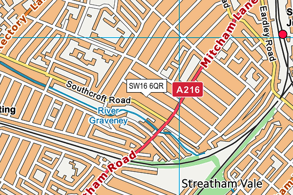 SW16 6QR map - OS VectorMap District (Ordnance Survey) SW16 6QR map - OS VectorMap District (Ordnance Survey)