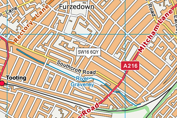SW16 6QY map - OS VectorMap District (Ordnance Survey) SW16 6QY map - OS VectorMap District (Ordnance Survey)