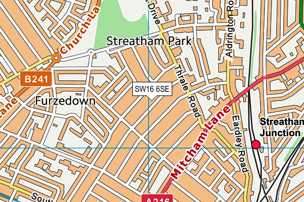 SW16 6SE map - OS VectorMap District (Ordnance Survey)
