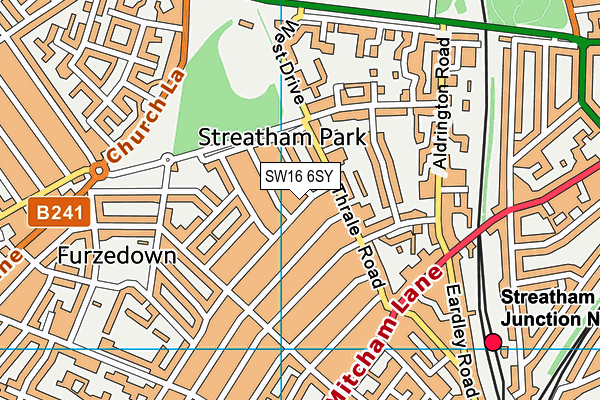 SW16 6SY map - OS VectorMap District (Ordnance Survey) SW16 6SY map - OS VectorMap District (Ordnance Survey)