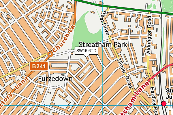 SW16 6TD map - OS VectorMap District (Ordnance Survey) SW16 6TD map - OS VectorMap District (Ordnance Survey)