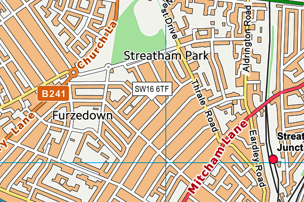 SW16 6TF map - OS VectorMap District (Ordnance Survey) SW16 6TF map - OS VectorMap District (Ordnance Survey)
