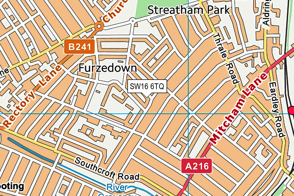 SW16 6TQ map - OS VectorMap District (Ordnance Survey) SW16 6TQ map - OS VectorMap District (Ordnance Survey)