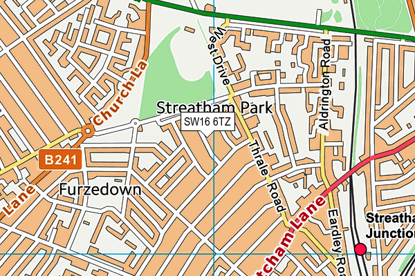 SW16 6TZ map - OS VectorMap District (Ordnance Survey) SW16 6TZ map - OS VectorMap District (Ordnance Survey)