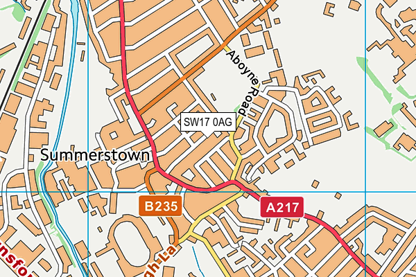 SW17 0AG map - OS VectorMap District (Ordnance Survey) SW17 0AG map - OS VectorMap District (Ordnance Survey)