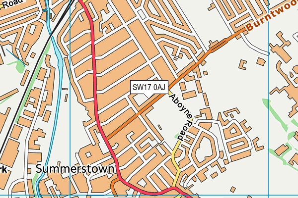 SW17 0AJ map - OS VectorMap District (Ordnance Survey) SW17 0AJ map - OS VectorMap District (Ordnance Survey)