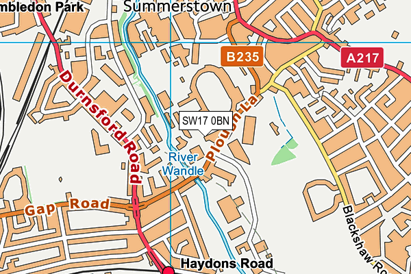 SW17 0BN map - OS VectorMap District (Ordnance Survey) SW17 0BN map - OS VectorMap District (Ordnance Survey)