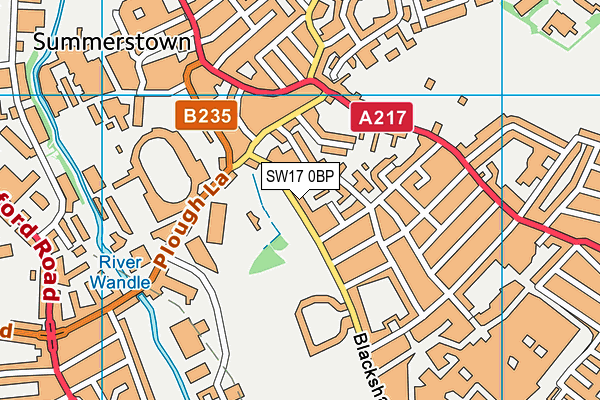 SW17 0BP map - OS VectorMap District (Ordnance Survey)