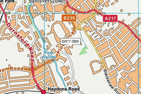 SW17 0BW map - OS VectorMap District (Ordnance Survey) SW17 0BW map - OS VectorMap District (Ordnance Survey)