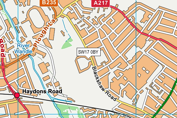 SW17 0BY map - OS VectorMap District (Ordnance Survey)