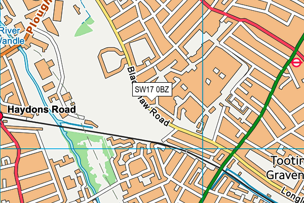 SW17 0BZ map - OS VectorMap District (Ordnance Survey)