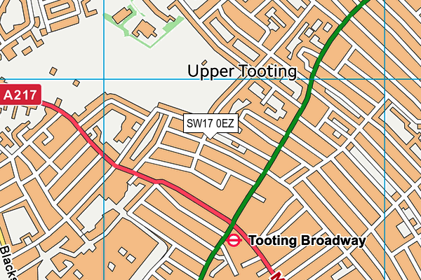 SW17 0EZ map - OS VectorMap District (Ordnance Survey)