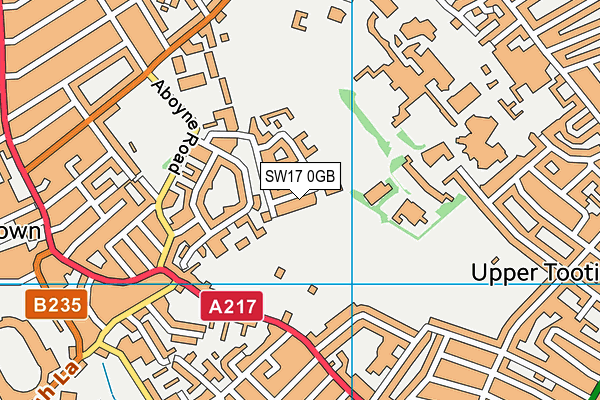 SW17 0GB map - OS VectorMap District (Ordnance Survey)