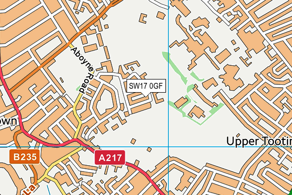 SW17 0GF map - OS VectorMap District (Ordnance Survey) SW17 0GF map - OS VectorMap District (Ordnance Survey)