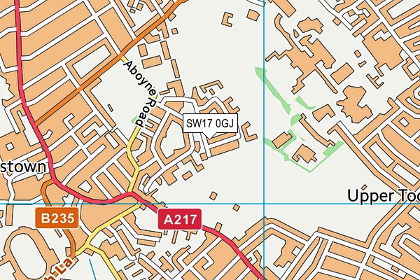 SW17 0GJ map - OS VectorMap District (Ordnance Survey) SW17 0GJ map - OS VectorMap District (Ordnance Survey)
