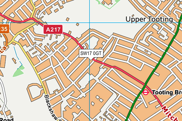 SW17 0GT map - OS VectorMap District (Ordnance Survey) SW17 0GT map - OS VectorMap District (Ordnance Survey)