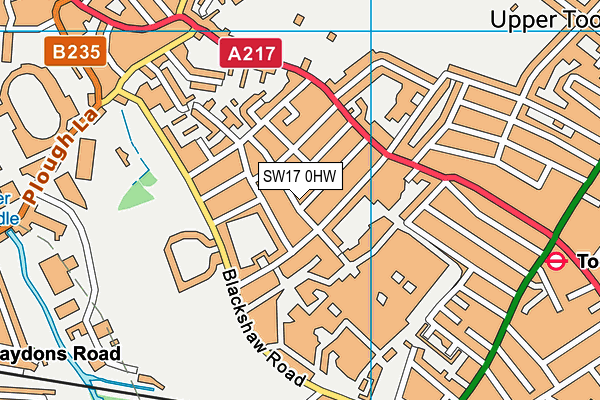SW17 0HW map - OS VectorMap District (Ordnance Survey) SW17 0HW map - OS VectorMap District (Ordnance Survey)