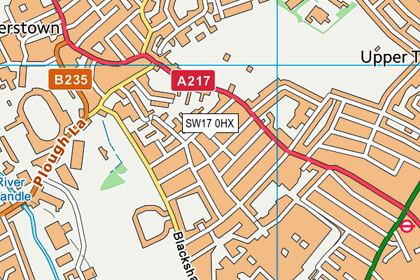 SW17 0HX map - OS VectorMap District (Ordnance Survey)