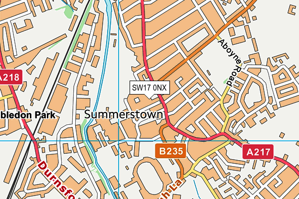 SW17 0NX map - OS VectorMap District (Ordnance Survey)