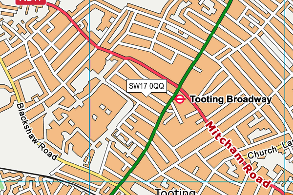 SW17 0QQ map - OS VectorMap District (Ordnance Survey) SW17 0QQ map - OS VectorMap District (Ordnance Survey)