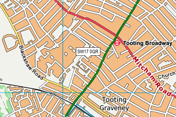 SW17 0QR map - OS VectorMap District (Ordnance Survey) SW17 0QR map - OS VectorMap District (Ordnance Survey)