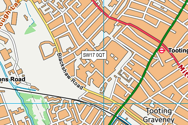 SW17 0QT map - OS VectorMap District (Ordnance Survey) SW17 0QT map - OS VectorMap District (Ordnance Survey)