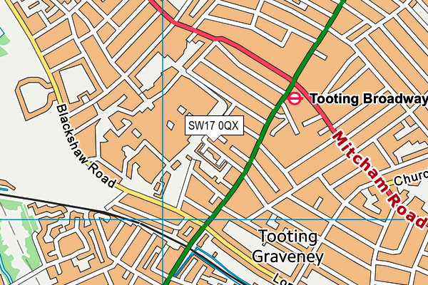 SW17 0QX map - OS VectorMap District (Ordnance Survey)