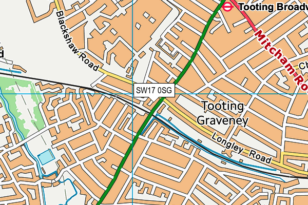 SW17 0SG map - OS VectorMap District (Ordnance Survey)