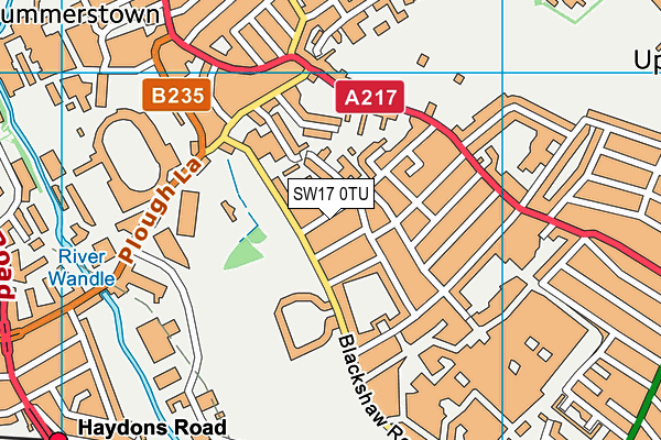 SW17 0TU map - OS VectorMap District (Ordnance Survey) SW17 0TU map - OS VectorMap District (Ordnance Survey)