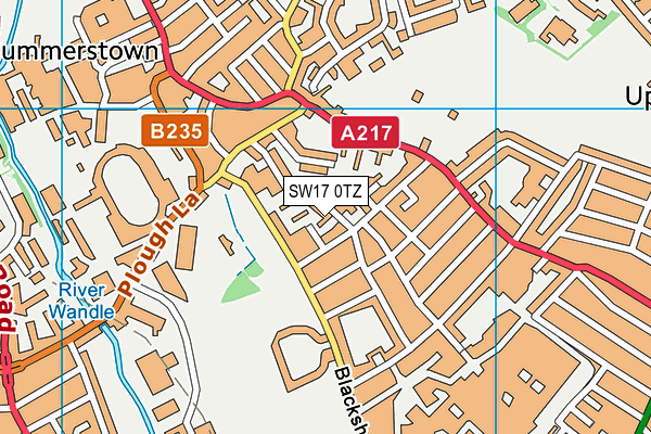 SW17 0TZ map - OS VectorMap District (Ordnance Survey)