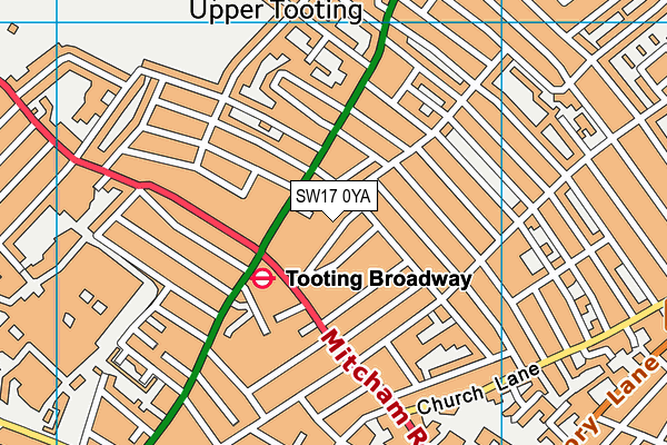 SW17 0YA map - OS VectorMap District (Ordnance Survey) SW17 0YA map - OS VectorMap District (Ordnance Survey)