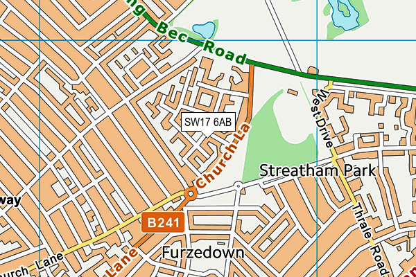 SW17 6AB map - OS VectorMap District (Ordnance Survey) SW17 6AB map - OS VectorMap District (Ordnance Survey)