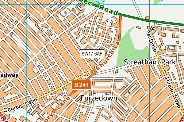 SW17 6AF map - OS VectorMap District (Ordnance Survey) SW17 6AF map - OS VectorMap District (Ordnance Survey)