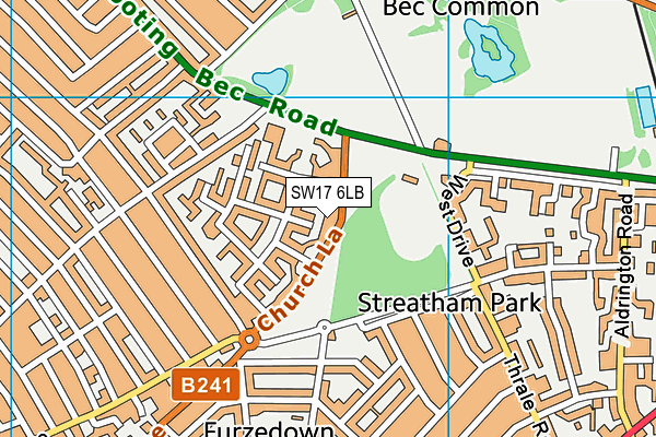SW17 6LB map - OS VectorMap District (Ordnance Survey) SW17 6LB map - OS VectorMap District (Ordnance Survey)