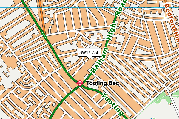 SW17 7AL map - OS VectorMap District (Ordnance Survey) SW17 7AL map - OS VectorMap District (Ordnance Survey)