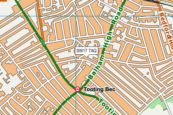 SW17 7AQ map - OS VectorMap District (Ordnance Survey) SW17 7AQ map - OS VectorMap District (Ordnance Survey)