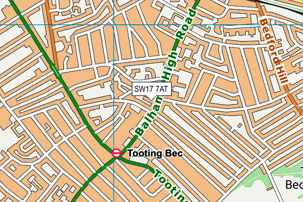 SW17 7AT map - OS VectorMap District (Ordnance Survey) SW17 7AT map - OS VectorMap District (Ordnance Survey)