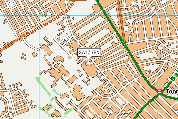 SW17 7BN map - OS VectorMap District (Ordnance Survey) SW17 7BN map - OS VectorMap District (Ordnance Survey)